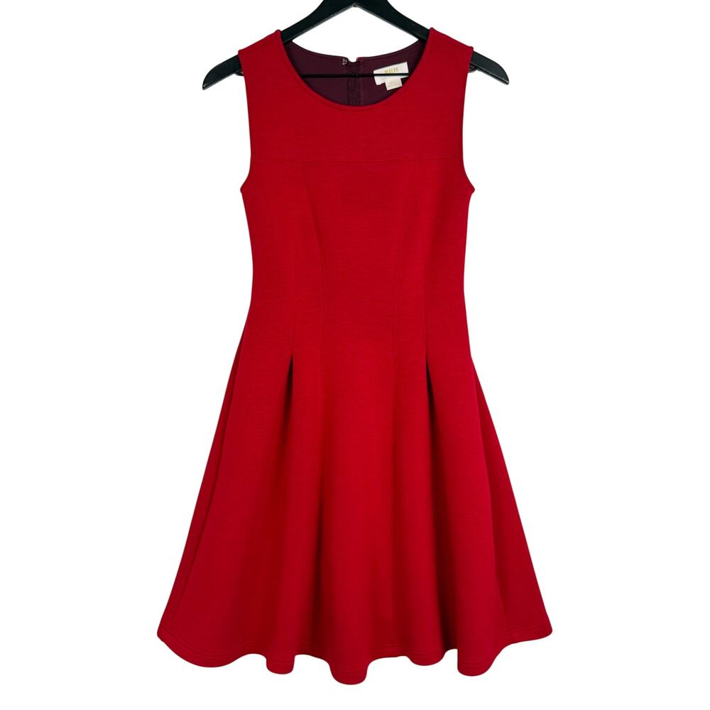 Maeve Anthropologie Fit & Flare Mini Skater Dress Red Ponte - S